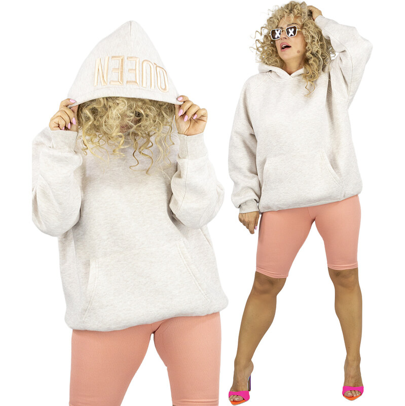Pri Womens oversize hoodie with QUEEN embroidery 65734569