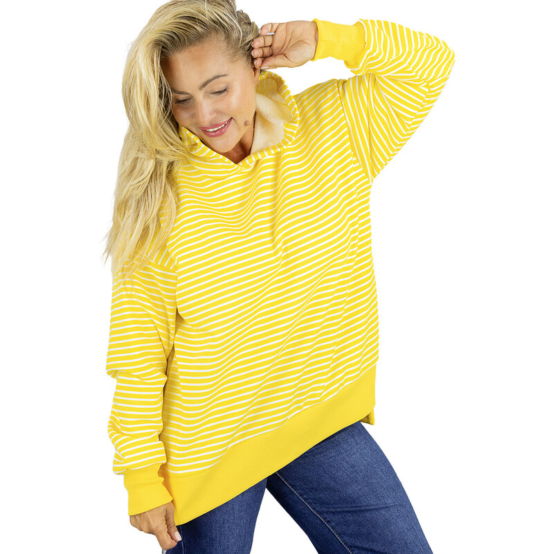 Pri Womens oversize striped hoodie CANDY STRIPES 65734648