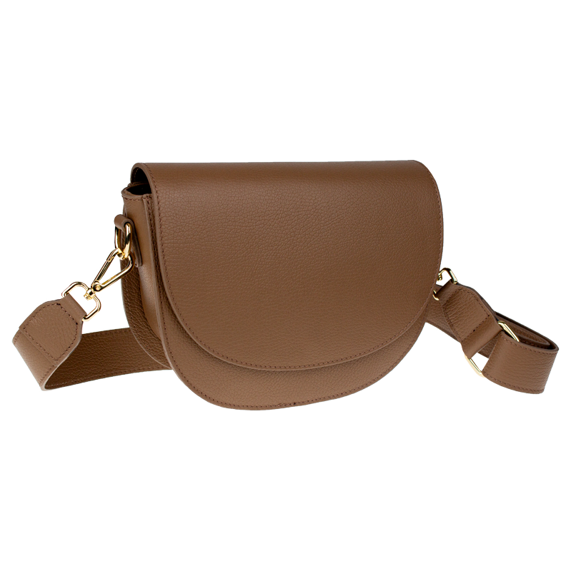 Hnedá kožená talianska crossbody kabelka Ramona Taupe Scura 65763168