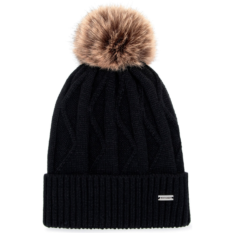 Wittchen Dámska čierna čiapka s nadýchaným brmbolcom – štýl a pohodlie 66067216