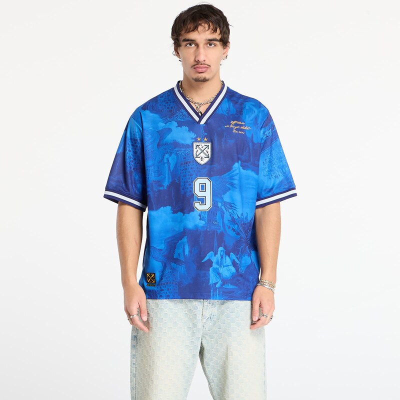 Tričko Off-White World Paint Soccer S/S Tee Nautical Blue XL 65763024