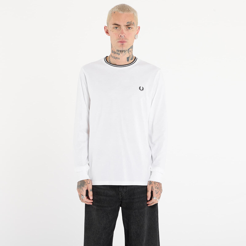Tričko FRED PERRY Ls Twin Tipped T-Shirt White XL 65763014