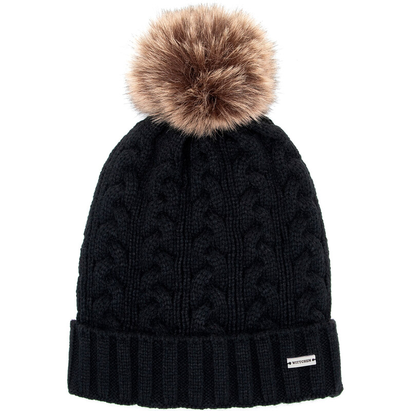 Wittchen Dámska čierna čiapka s brmbolcom — štýl a hrejivý komfort na 66067224