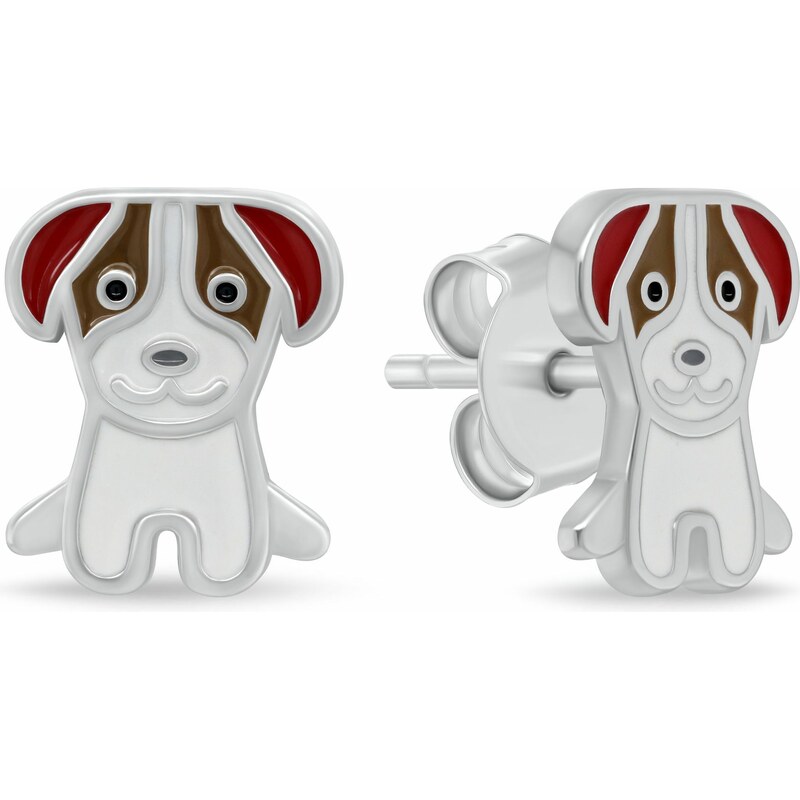 Brilio Silver Hravé strieborné náušnice Psíci EA1208W 66580964