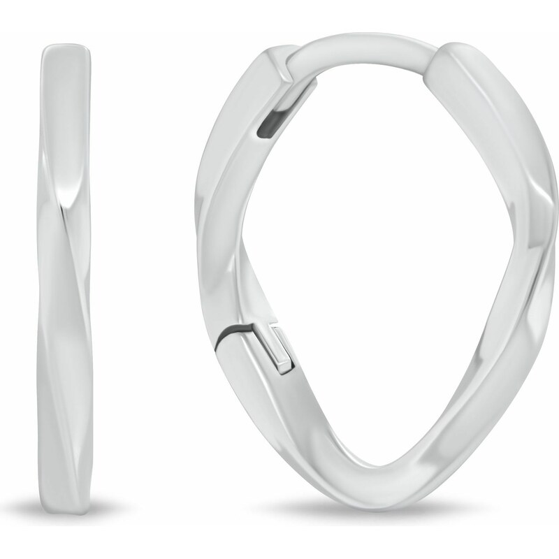 Brilio Silver Minimalistické strieborné náušnice s krúteným dizajnom 66592817