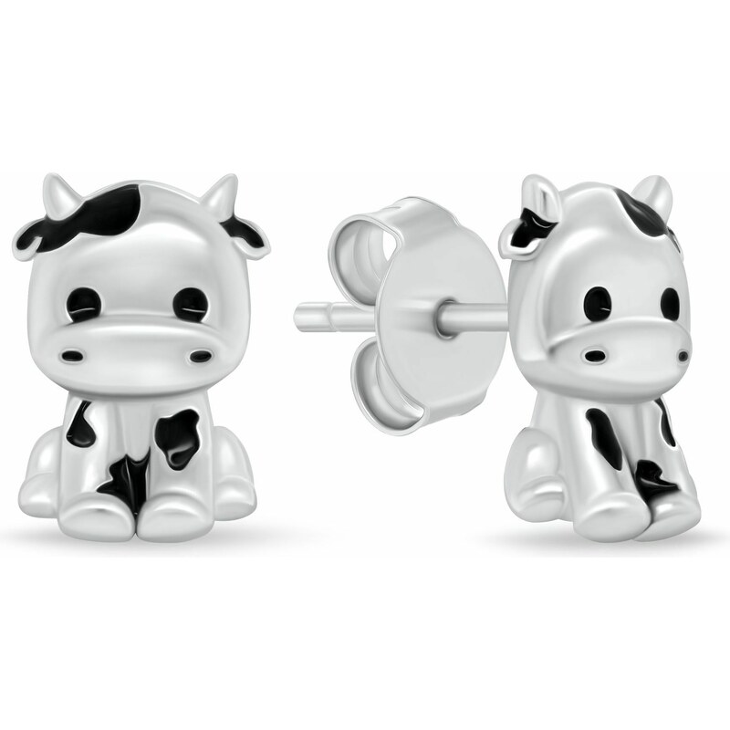 Brilio Silver Jedinečné strieborné náušnice Krava EA1219W 66591761