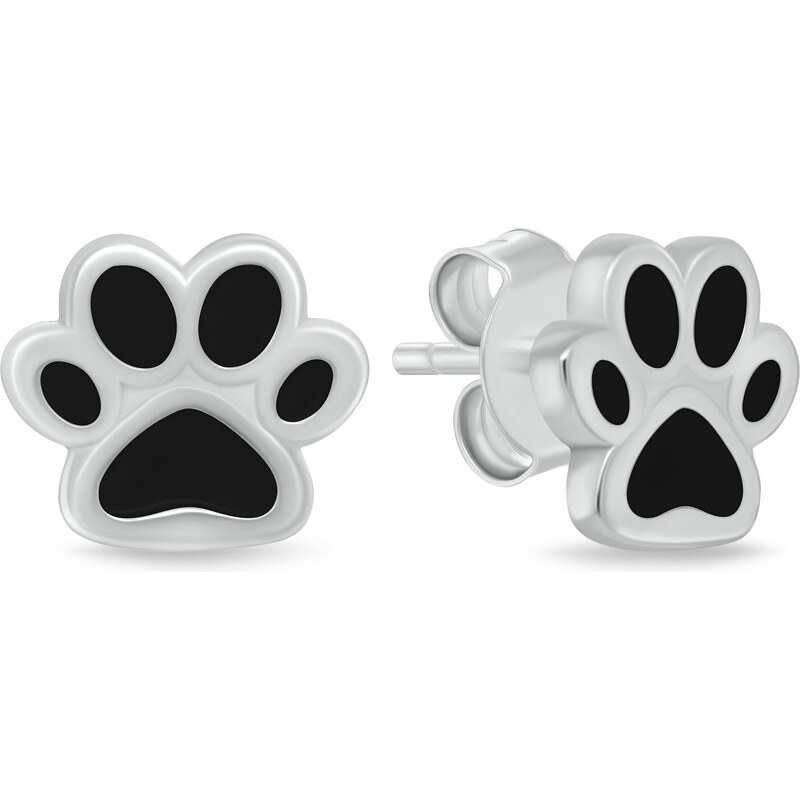 Brilio Silver Roztomilé strieborné náušnice Čierna labka EA1213WBC 66591065