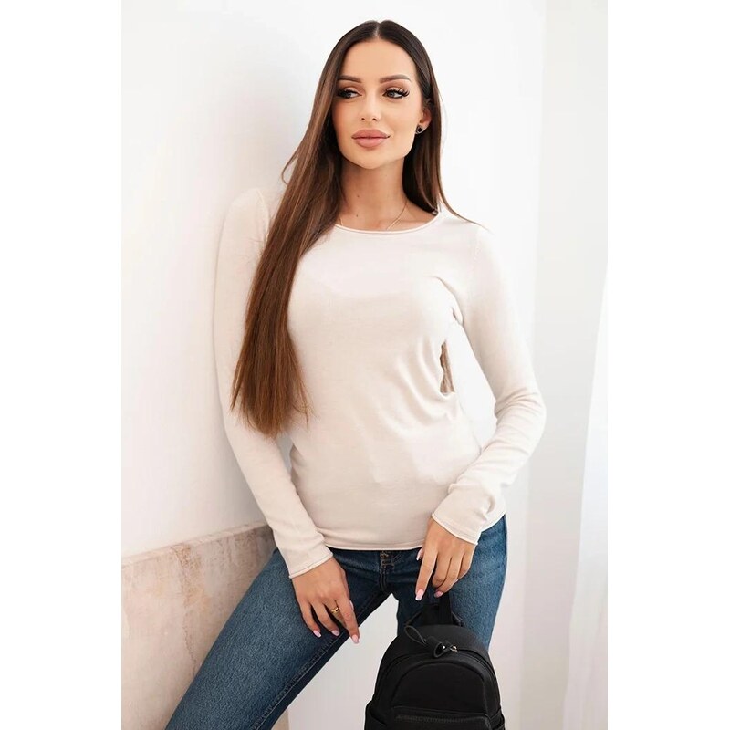 MladaModa Viskózový sveter s okrúhlym výstrihom a priliehavým strihom 65727722