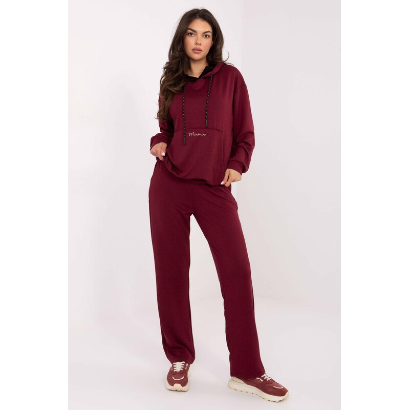 MladaModa Tepláková súprava s vyšívaným nápisom model 90323 bordová 65780810