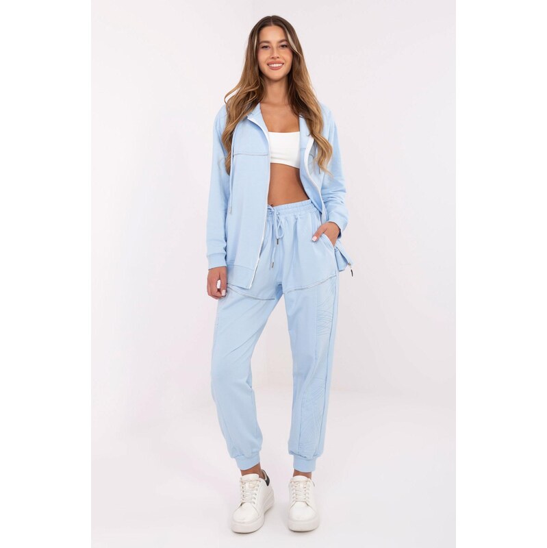 MladaModa Tepláková súprava s mikinou na zips model 88115 svetlomodrá 65780825