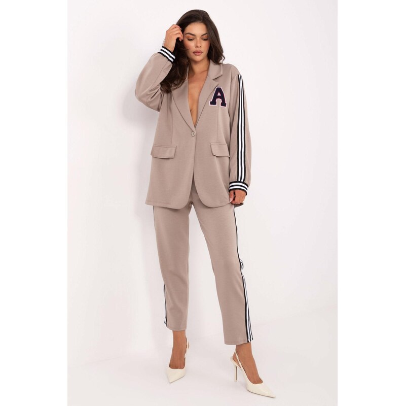 MladaModa Športová tepláková súprava so sakom model 72115 béžová 65780843