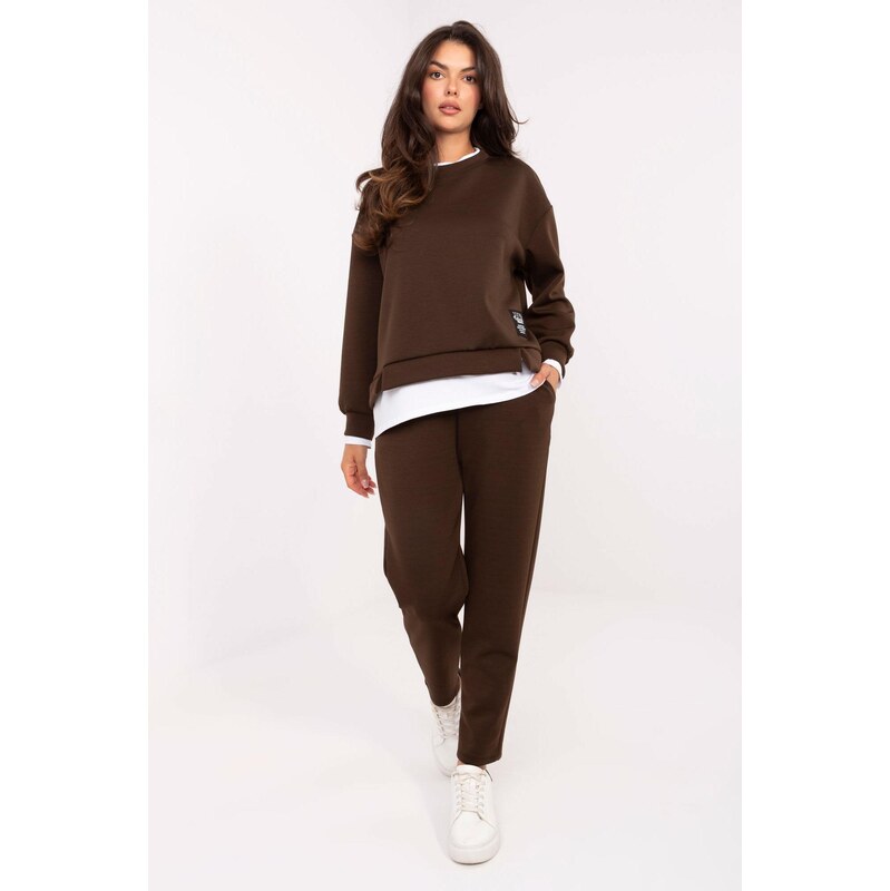 MladaModa Tepláková súprava bez kapucne model 23746 hnedá 65780855