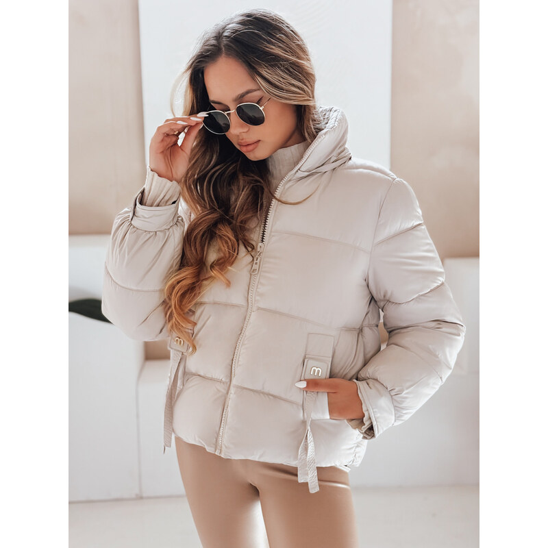 BASIC Smotanová dámska pohodlná a teplá zimná prešívaná bunda TY5066 65768646