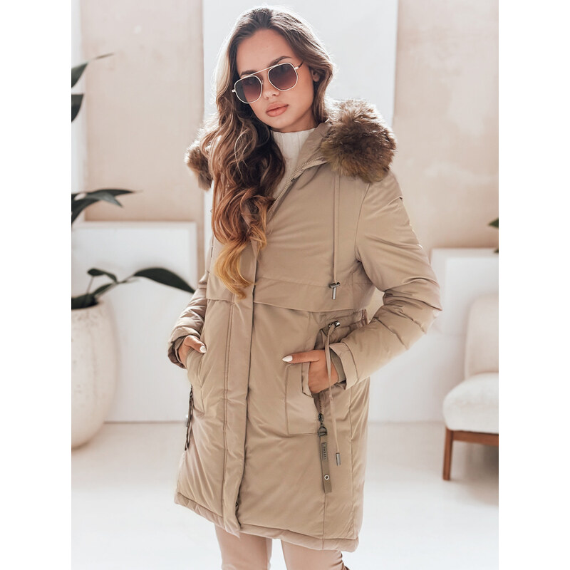 BASIC Dámska béžová zimná parka s kapucňou TY5082 65768651