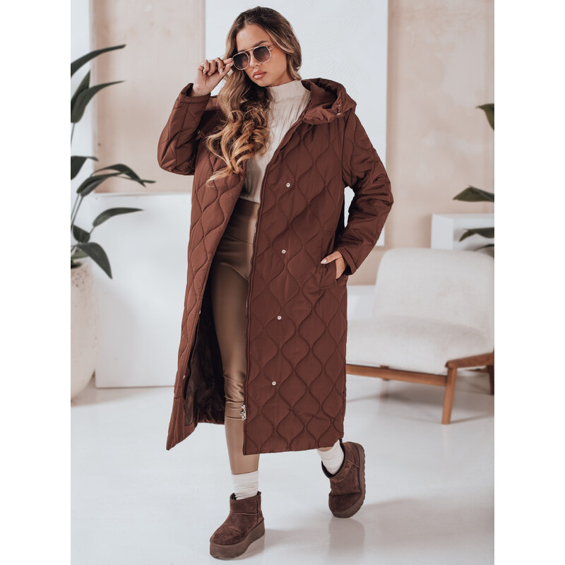 BASIC Dámsky hnedý zimný prešívaný kabát LIKEMIRA TY4927 65768683