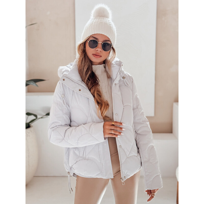 BASIC Smotanová dámska zimná prešívaná bunda LOVEWARM so sťahovacími 65768706