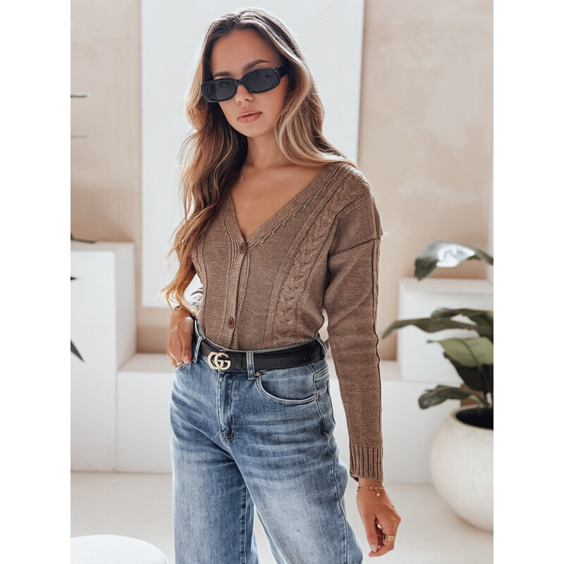 BASIC Svetlohnedý kratší svetrík MELANIA MY1653 37266360