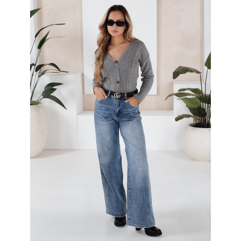 BASIC Svetlosivý kratší svetrík MELANIA MY1654 37266361