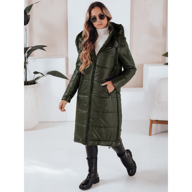 BASIC Tmavozelená dámska dlhá prechodná bunda ORVITA s prešívaním 65768637