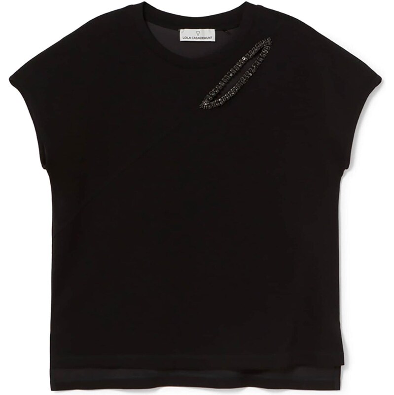 Lola Casademunt Tričko čierna / strieborná / priehľadná 65884177