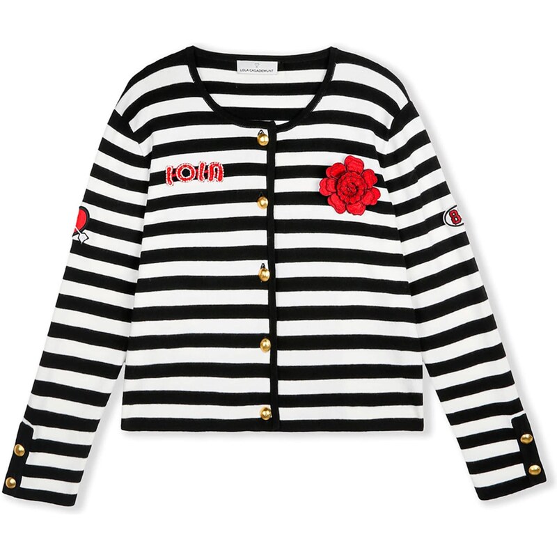Lola Casademunt Kardigán čierna / biela 65773029