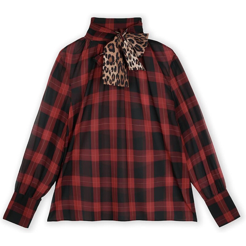 Lola Casademunt Blúzka svetlobéžová / hnedá / tmavočervená / čierna 65861555