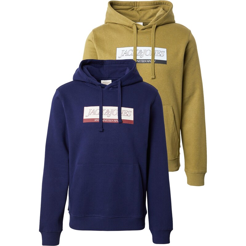 JACK & JONES Mikina JORINWOOD námornícka modrá / kaki / biela 65774723
