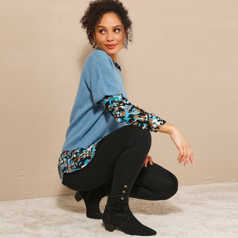 Legíny s gombíkmi na koncoch čierna 036 Blancheporte 58509330