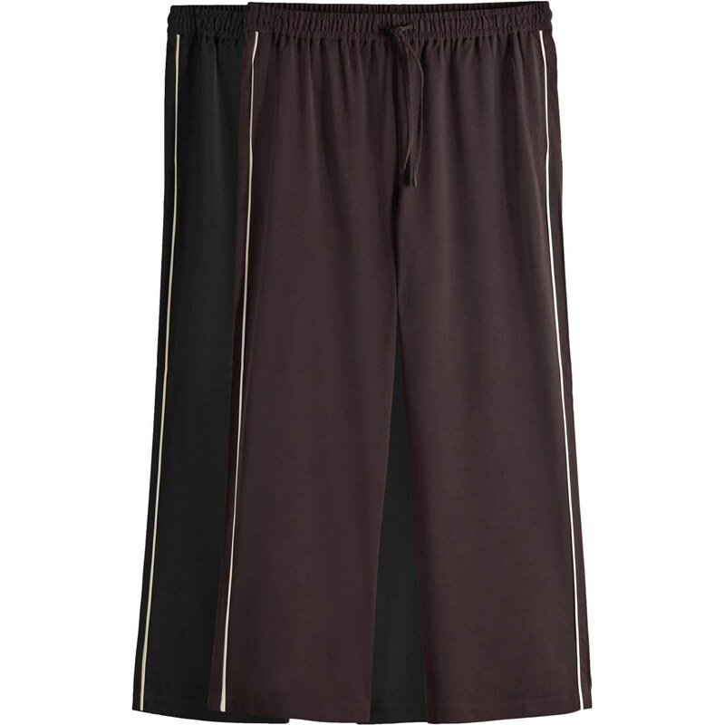 The Set Nohavice tmavohnedá / čierna / biela 65773559