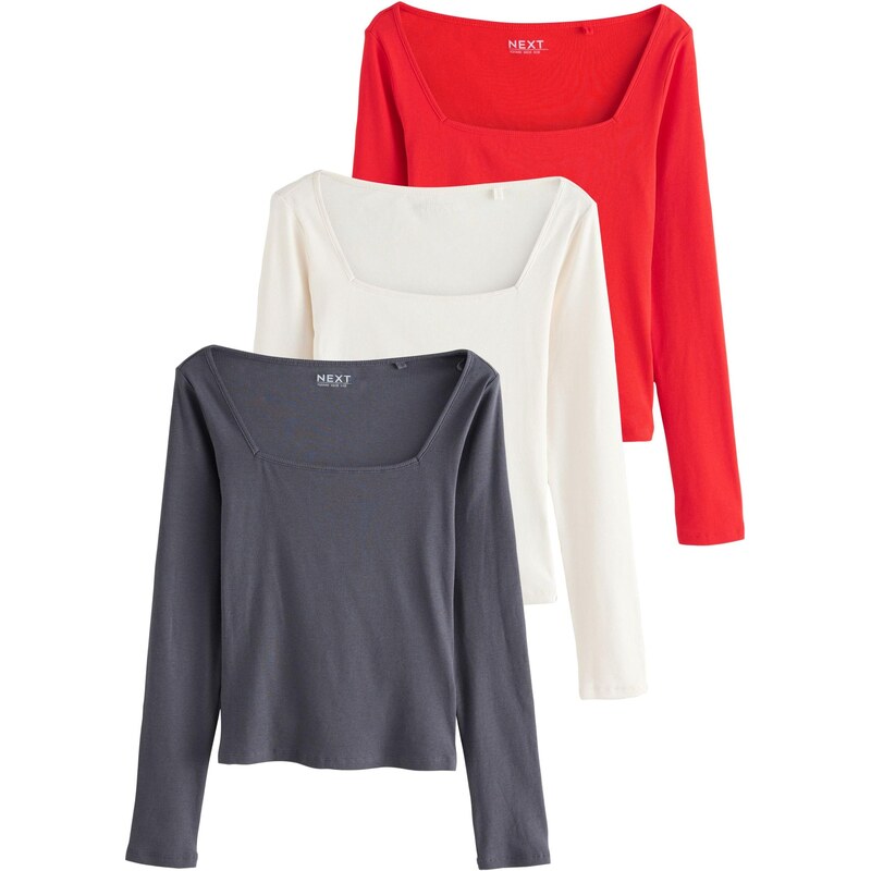 Next Tričko sivá / červená / biela 65891927