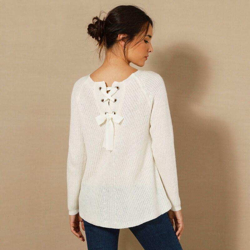 Dlhý pulóver so šnurovaním na chrbte ražná 040 Blancheporte 58509316