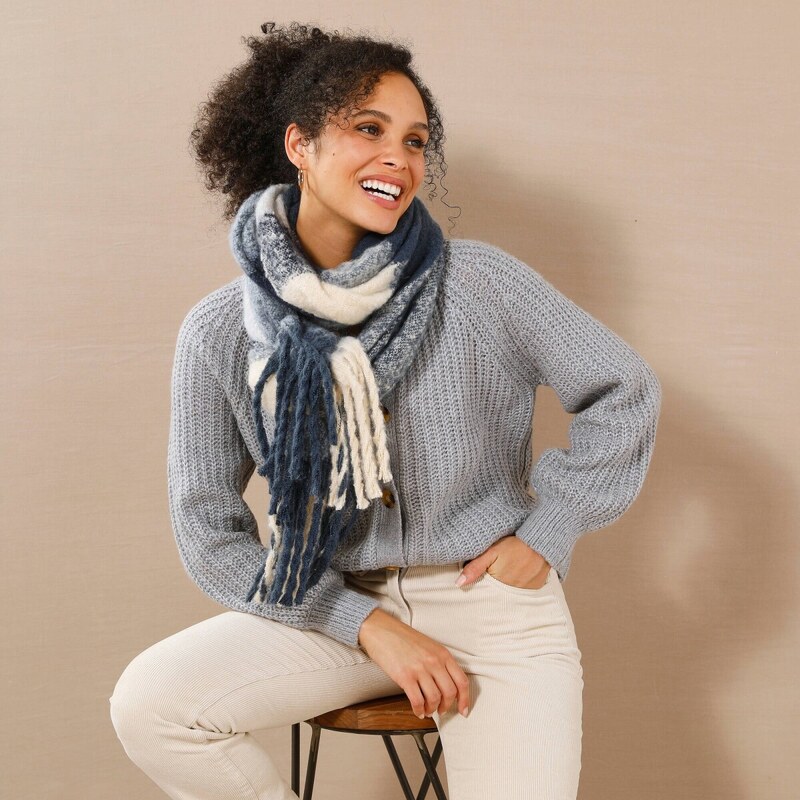 Sveter s hladkým vzorom sivý melír 036 Blancheporte 59534385