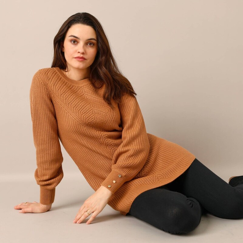 Dlhý pulóver so vzorom oriešková 036 Blancheporte 58509289