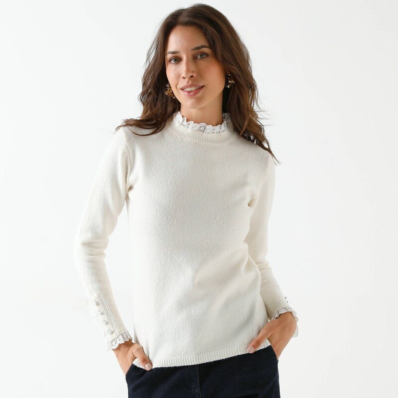 Pulóver s efektom 2 v 1 režná 052 Blancheporte 65772276