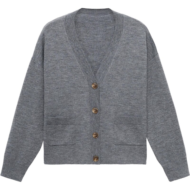 MANGO Kardigán NEKKO sivá 65894750