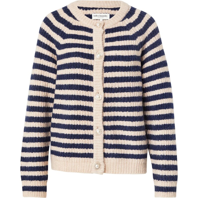 Lollys Laundry Kardigán Nova béžová / námornícka modrá 65774859