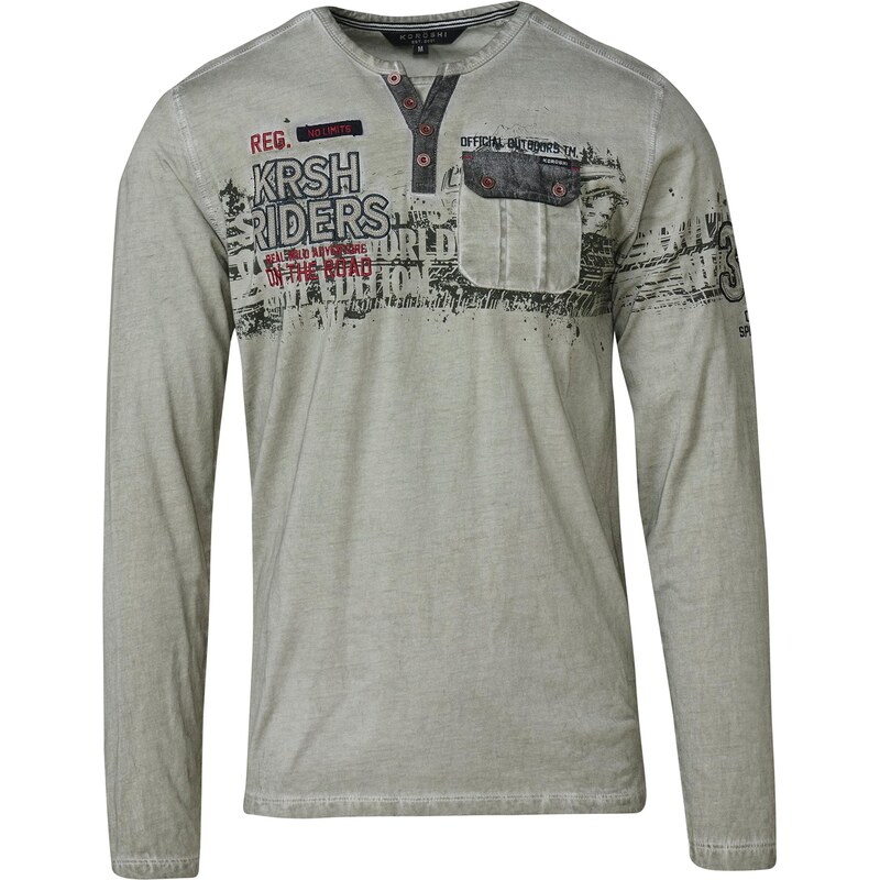 KOROSHI Tričko kaki / červená / čierna 65895840