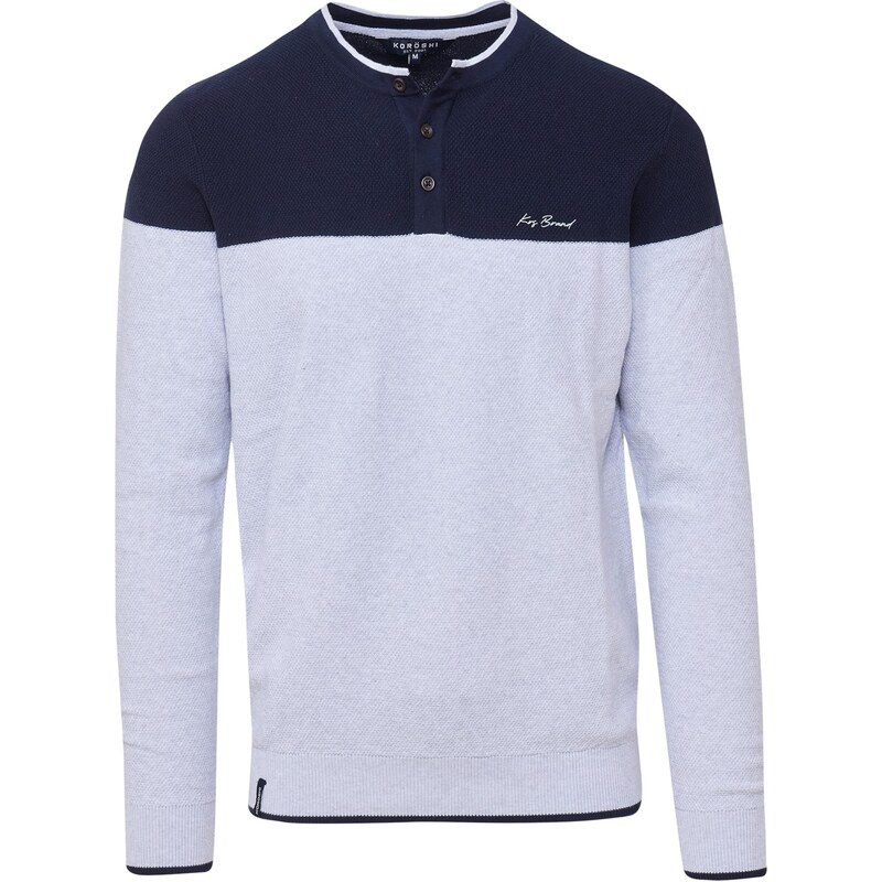 KOROSHI Tričko tmavomodrá / biela ako vlna 65895867