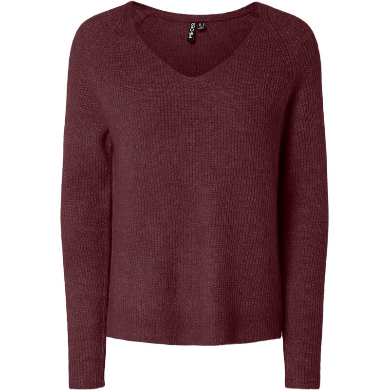 PIECES Sveter PCELLEN vínovo červená 65895883