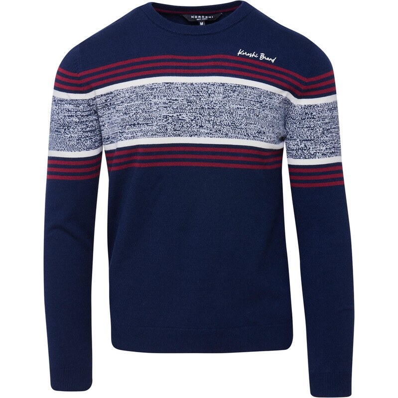 KOROSHI Sveter tmavomodrá / sivá / červená 65895928