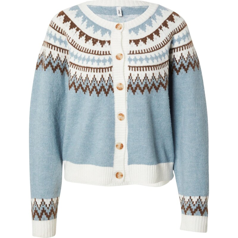 ONLY Kardigán svetlomodrá / hnedá / biela 65896052