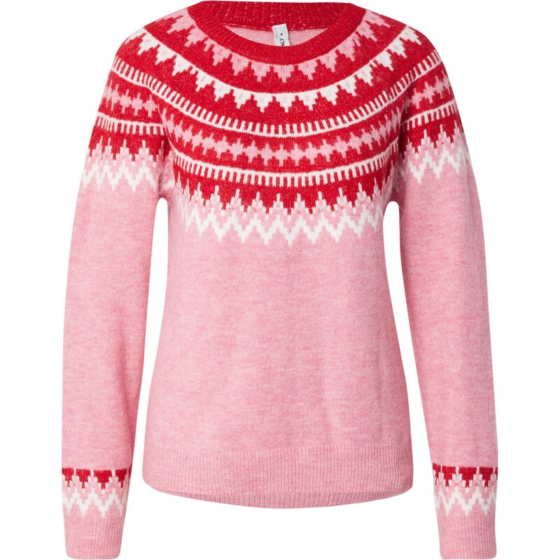 ONLY Sveter ružová / červená / biela 65896106