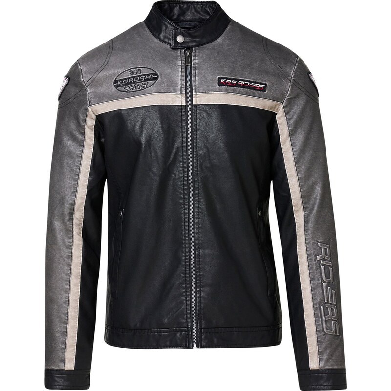 KOROSHI Prechodná bunda sivá / čierna / biela 65896196