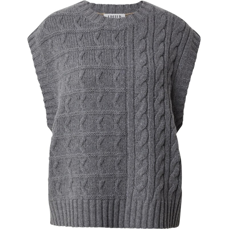 EDITED Sveter Hadley farba ťavej srsti / tmavosivá 65896244