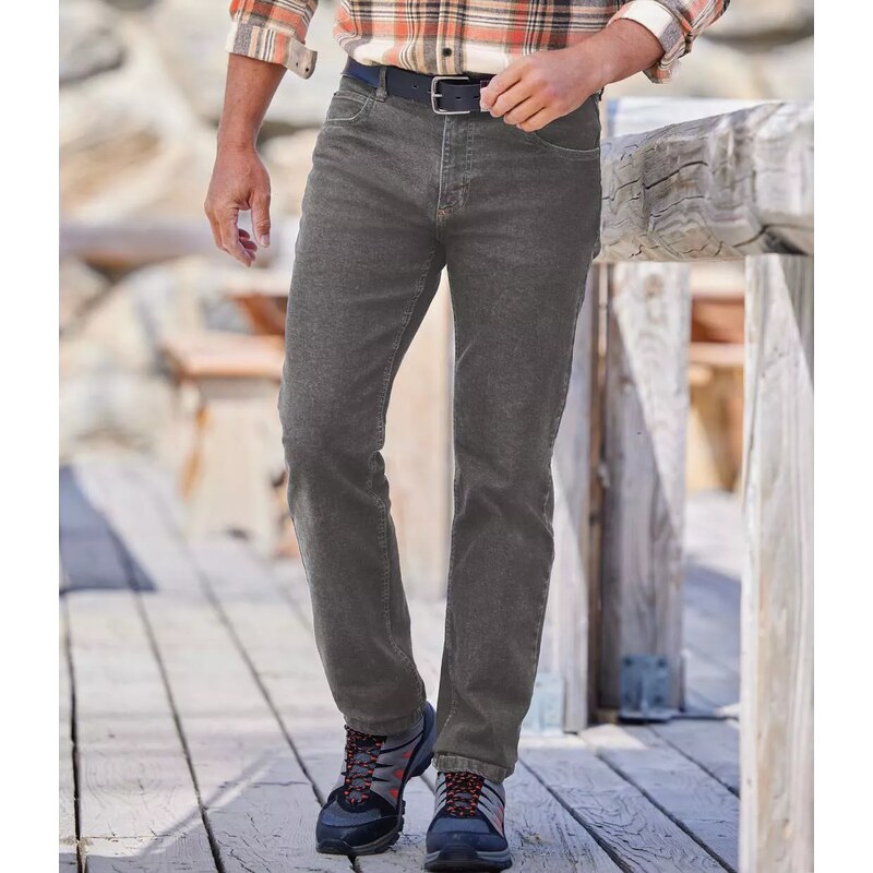 Rifle s polopružným pásom Regular Atlas For Men Sivá 61681877