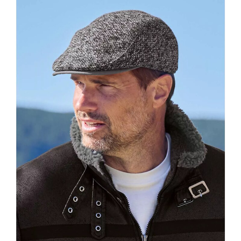 Melírovaná pletená baretka Atlas For Men Sivá 65774073