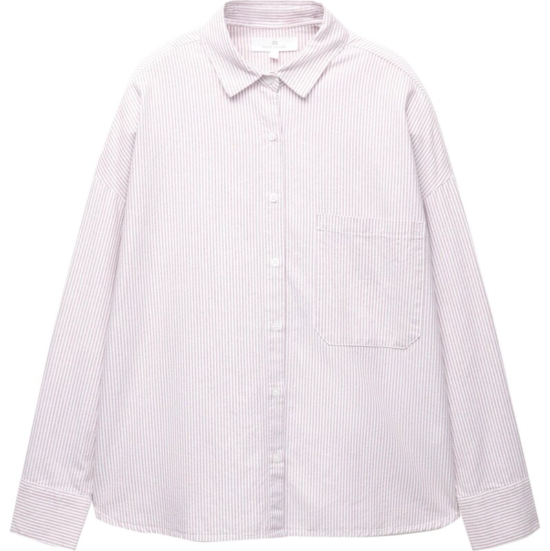 Pull&Bear Blúzka PACIFIC svetlofialová / biela 65890424