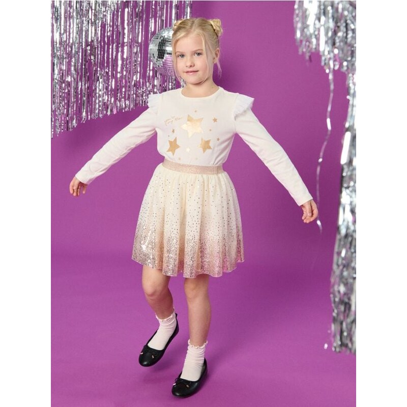 Sinsay - Tričko s dlhými rukávmi - krémová 65753540