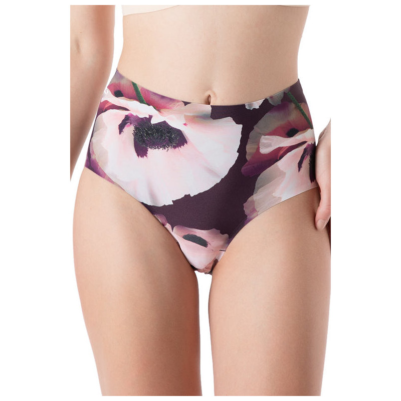 Julimex Velvet Bloom Simple Maxi bezšvové nohavičky fialovo-hnedé 66030008