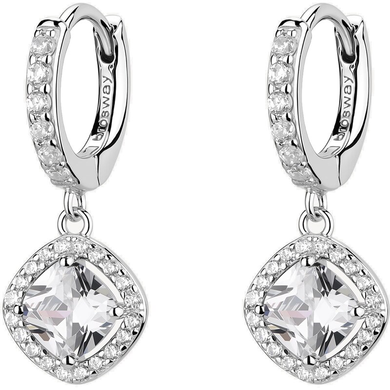 Brosway Strieborné kruhové náušnice s kubickými zirkónmi Fancy 66580453